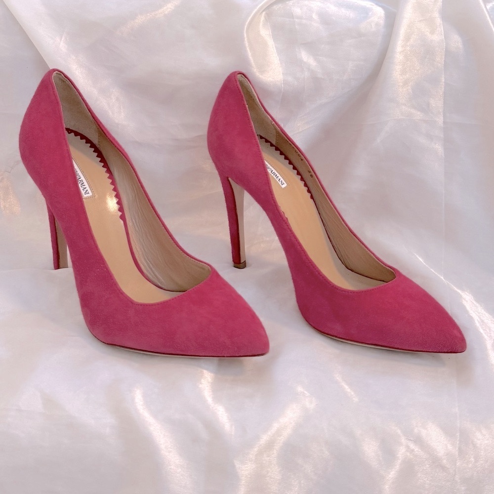 Emporio Armani Fuchsia Suede Heels